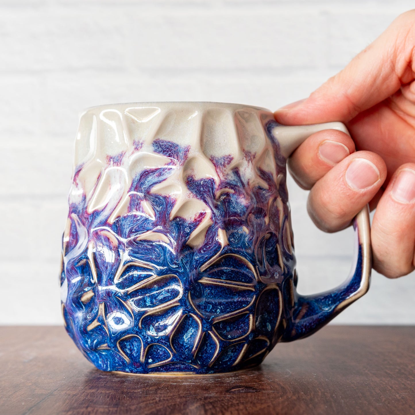 'Magenta Fire' Voronoi 16oz Mug