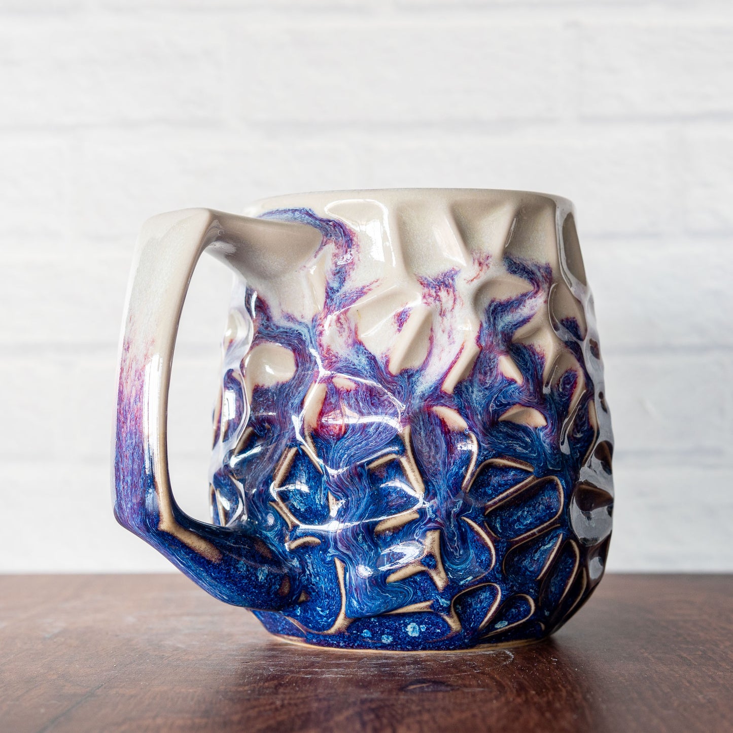 'Magenta Fire' Voronoi 16oz Mug