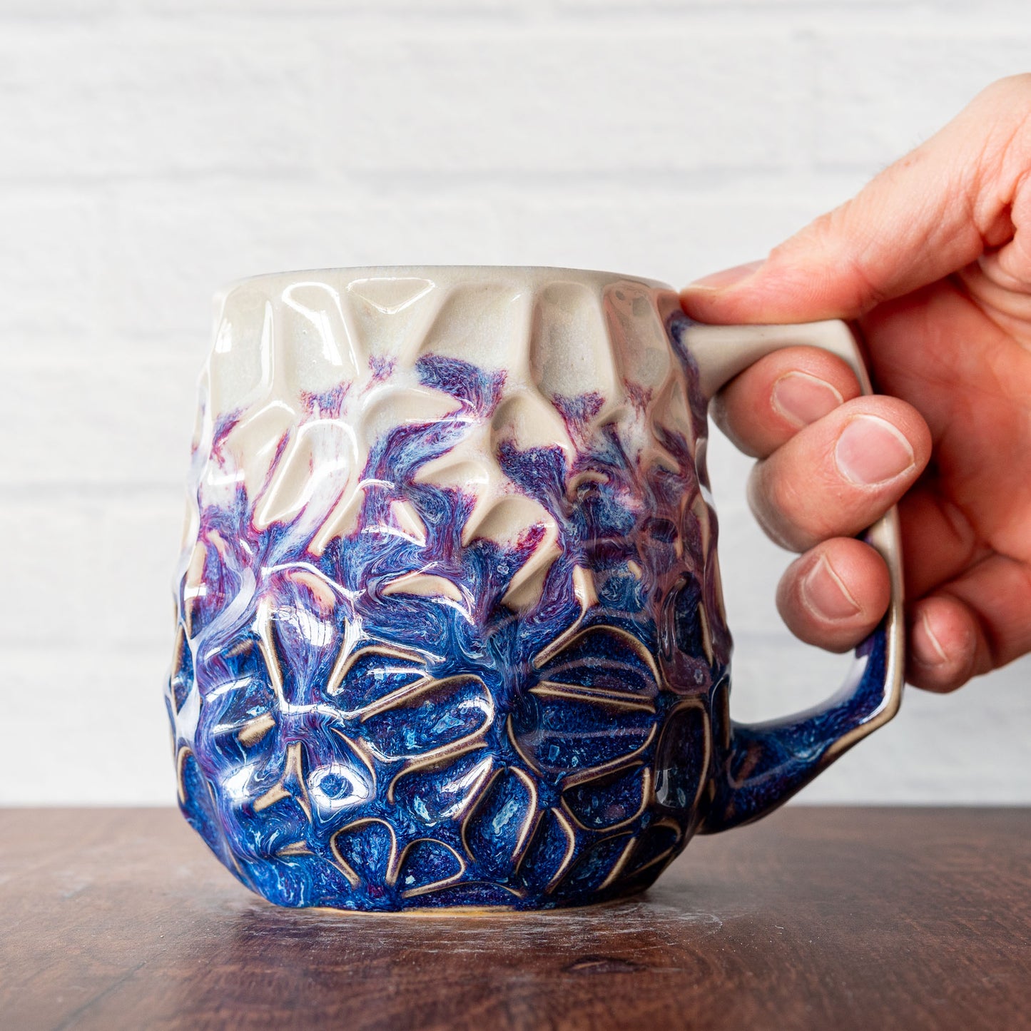 'Magenta Fire' Voronoi 16oz Mug