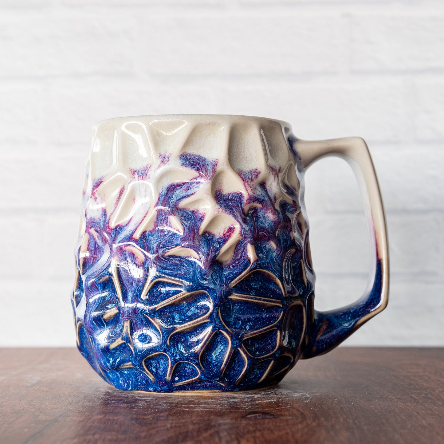 'Magenta Fire' Voronoi 16oz Mug