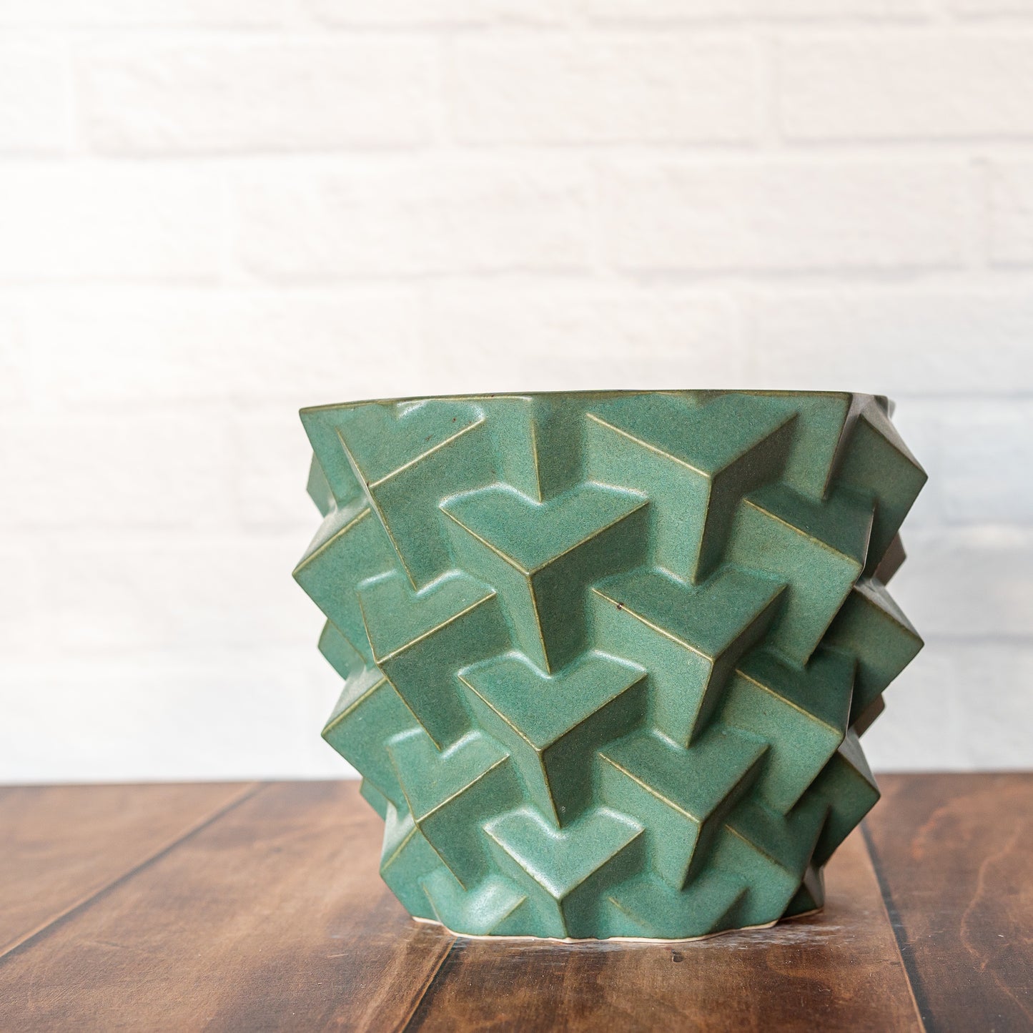 Medium 'Jade Matte' Cubes Planter